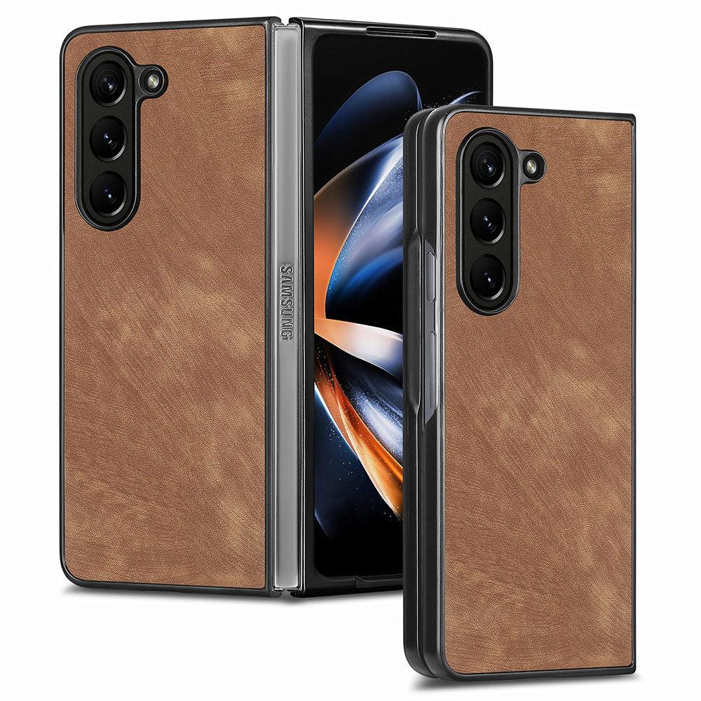 For Samsung Galaxy Z Fold5 5G Vintage PU Leather PC Phone Case Anti-Scratch Protective Cover For Samsung Galaxy Z Fold5 5G Vintage PU Leather PC Phone Case Anti-Scratch Protective Cover